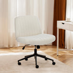 Adjustable Ergonomic Armless Office Chair with Swivel Seat and Smooth Casters