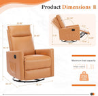 Comfortable Swivel Rocker Recliner Chair for Nursery Living Room Relaxation