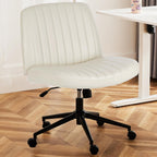 Adjustable Ergonomic Armless Office Chair with Swivel Seat and Smooth Casters