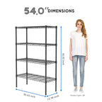 Durable Metal Heavy Duty 4-Tier Adjustable Storage Shelf for Kitchen Pantry Garage