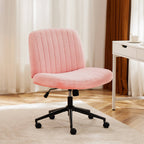 Adjustable Ergonomic Armless Office Chair with Swivel Seat and Smooth Casters