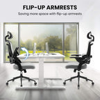 Ergonomic Office Chair with Adjustable Lumbar Support, Flip-Up Armrests, Breathable Mesh
