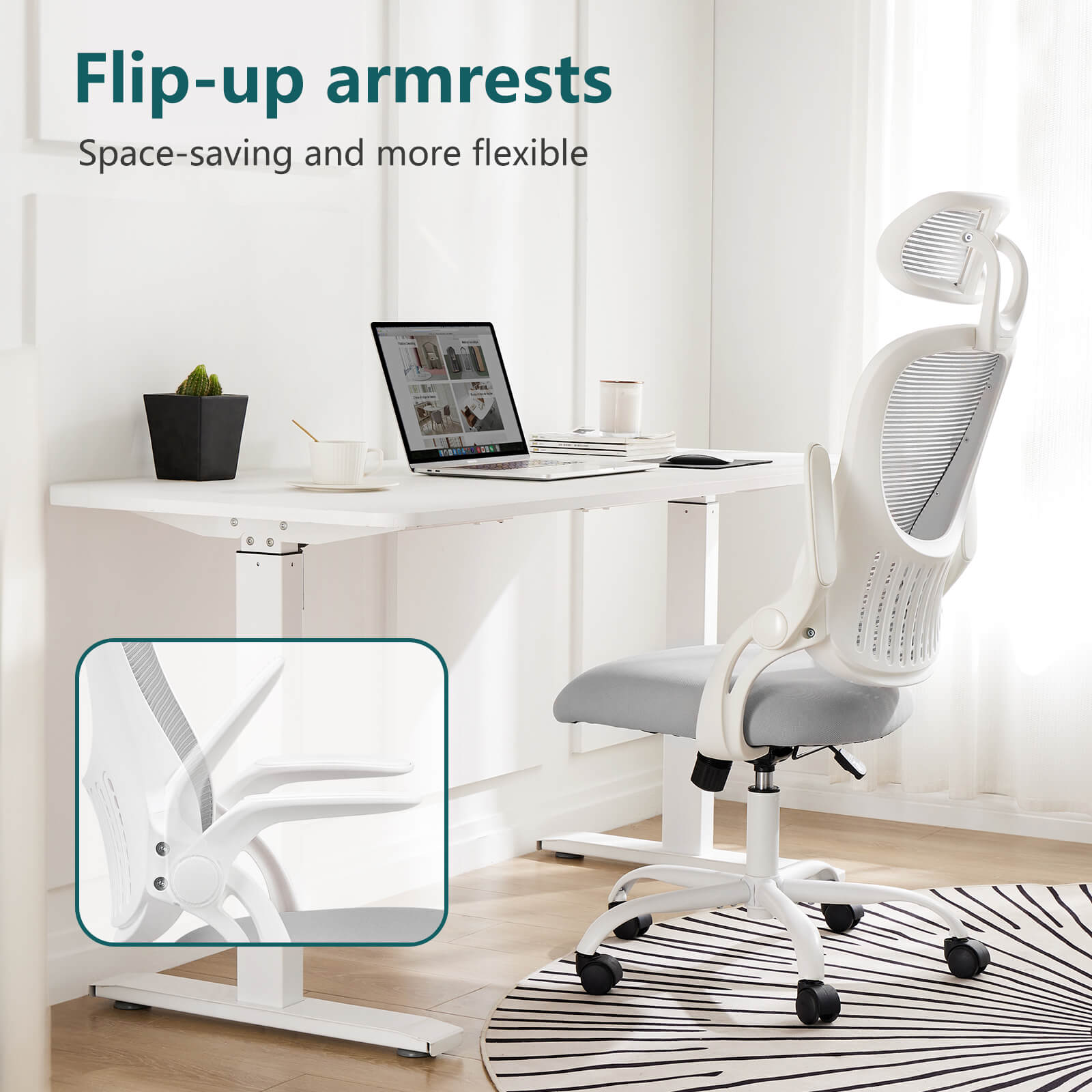 Ergonomic High-Back Office Chair with Adjustable Headrest, Lumbar Support, Thick Cushion