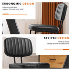 Modern Faux Leather Dining Room Chairs Set, Ergonomic Mid-Century Kitchen Accent Seating