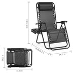 Ergonomic Portable Camping Lounge Chair Set of 2 with Detachable Tray