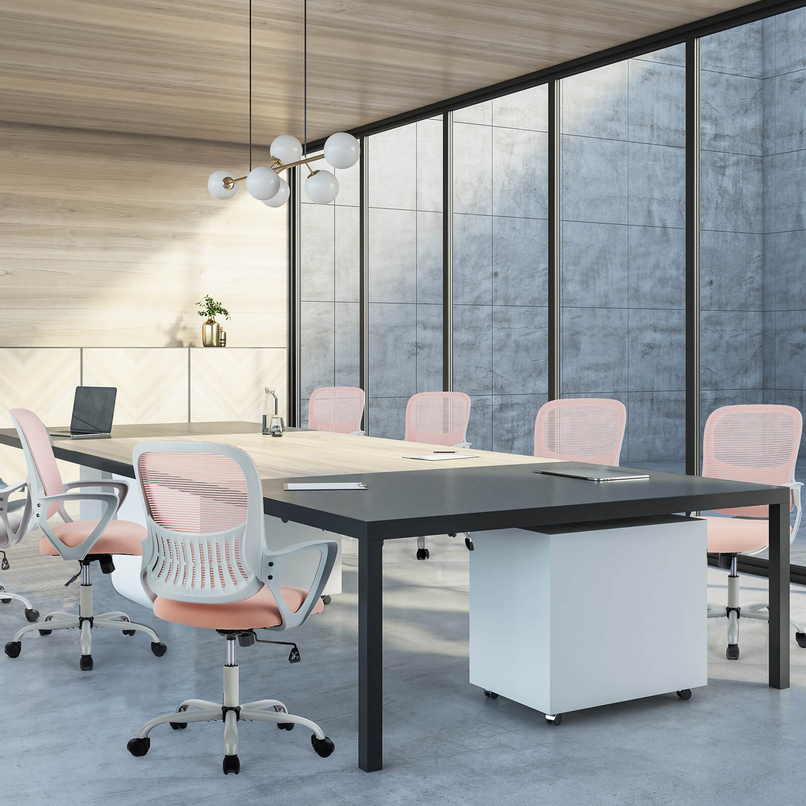 Ergonomic Office Chair with Lumbar Support, Adjustable Height, and Armrests