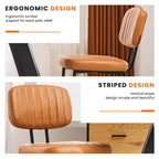 Modern Faux Leather Dining Room Chairs Set, Ergonomic Mid-Century Kitchen Accent Seating