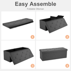 Versatile Foldable Storage Ottoman Bench for Bedroom, Living Room, Entryway Organization