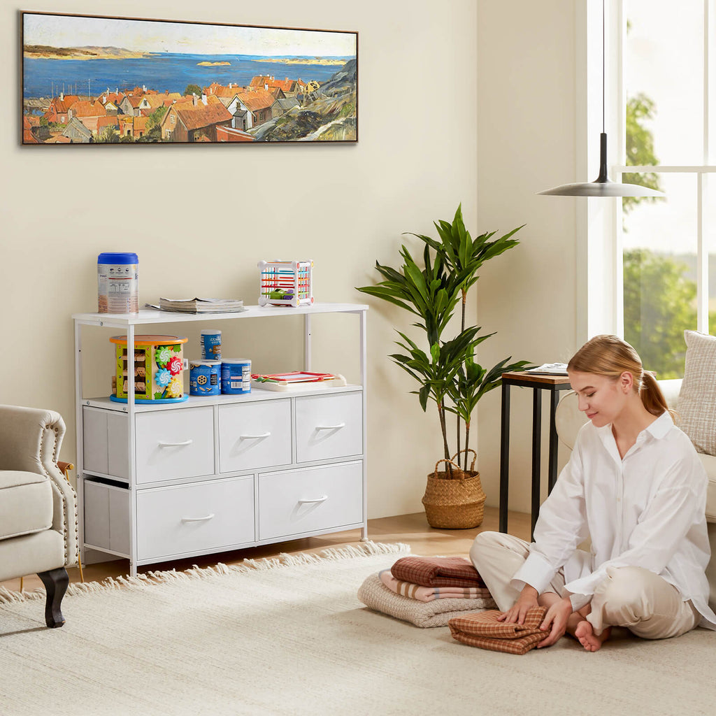 Versatile Storage Shelf TV Stand for Living Room Bedroom with Drawers
