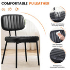 Modern Faux Leather Dining Room Chairs Set, Ergonomic Mid-Century Kitchen Accent Seating
