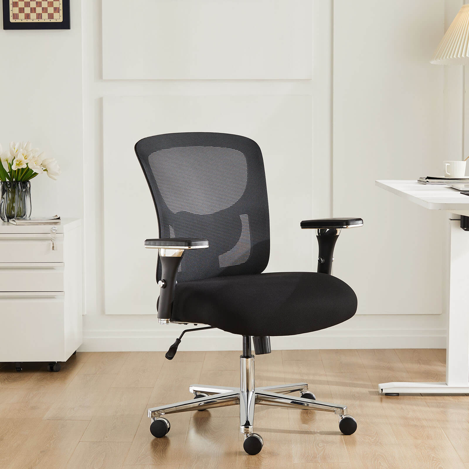 Heavy Duty Ergonomic Office Chair, Adjustable Lumbar Support, Oversized Cushion, 500lb Capacity