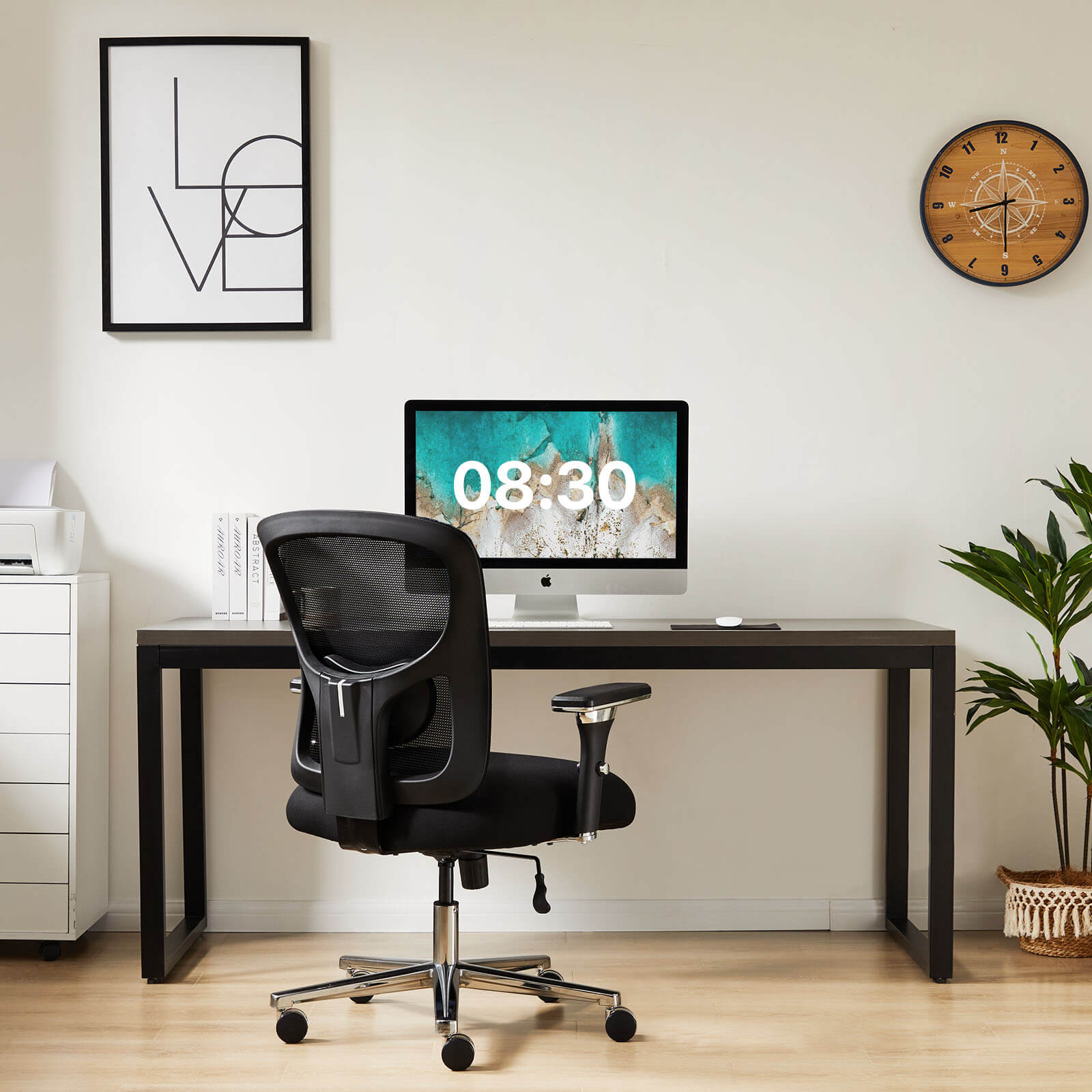 Heavy Duty Ergonomic Office Chair, Adjustable Lumbar Support, Oversized Cushion, 500lb Capacity