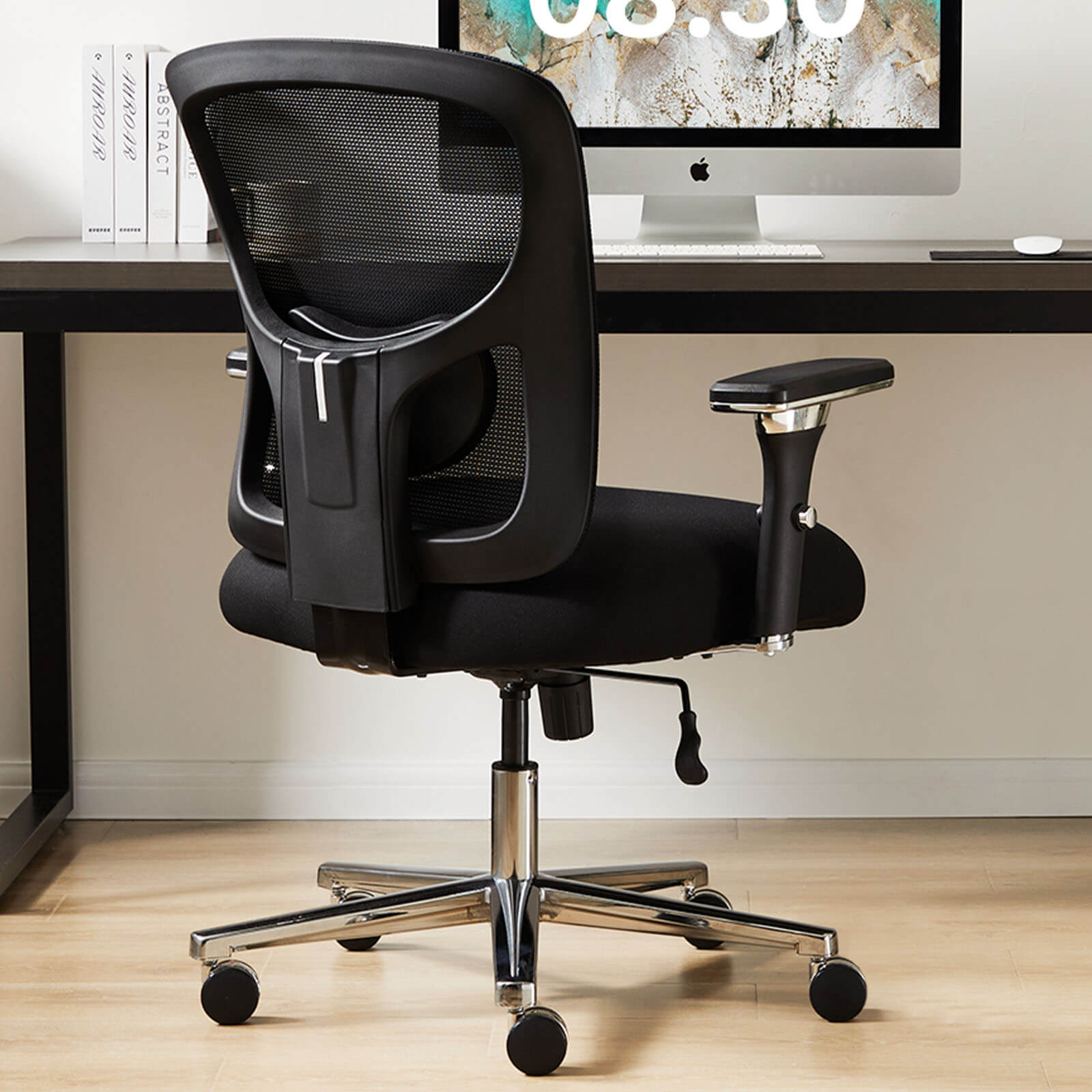Heavy Duty Ergonomic Office Chair, Adjustable Lumbar Support, Oversized Cushion, 500lb Capacity