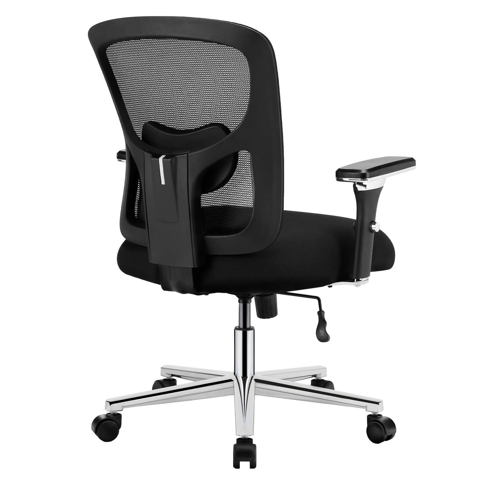 Heavy Duty Ergonomic Office Chair, Adjustable Lumbar Support, Oversized Cushion, 500lb Capacity