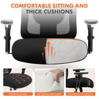 Heavy Duty Ergonomic Office Chair, Adjustable Lumbar Support, Oversized Cushion, 500lb Capacity