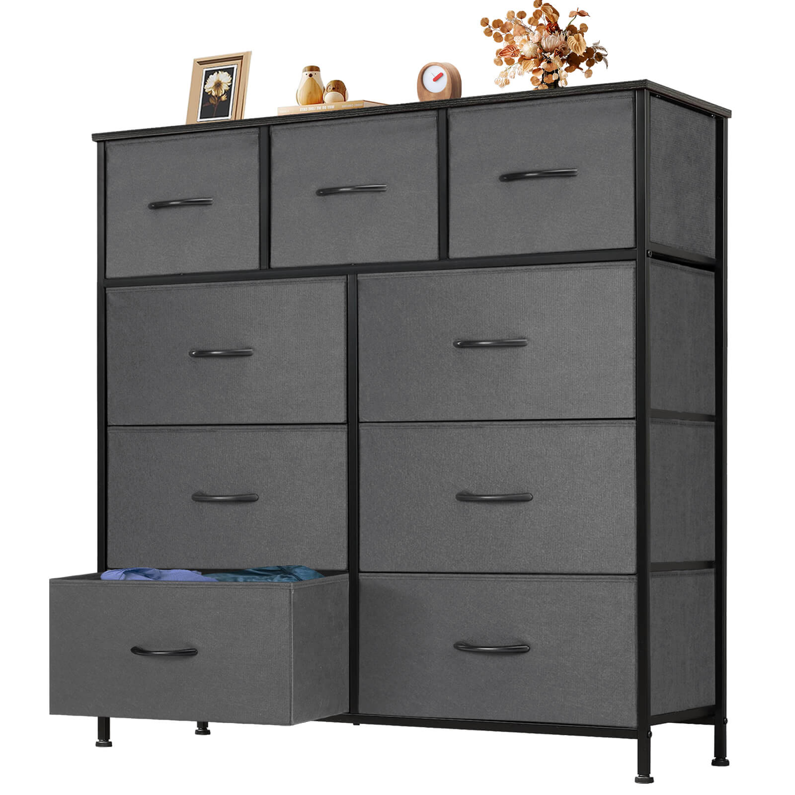 Versatile 9-Drawer Fabric Storage Dresser Chest for Home Organization