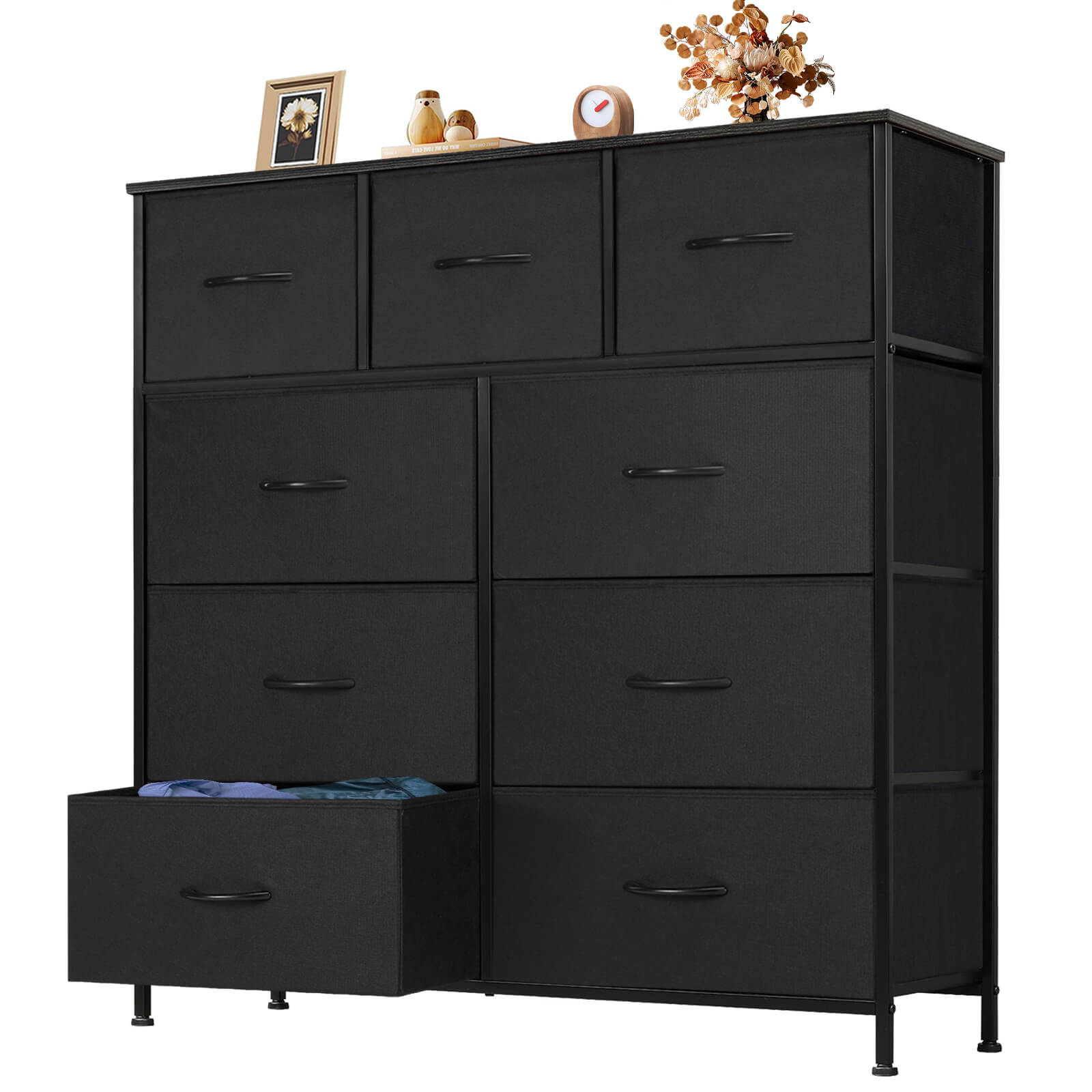 Versatile 9-Drawer Fabric Storage Dresser Chest for Home Organization