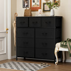Versatile 9-Drawer Fabric Storage Dresser Chest for Home Organization