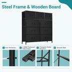 Versatile 9-Drawer Fabric Storage Dresser Chest for Home Organization