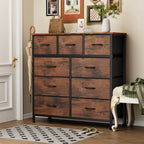 Versatile 9-Drawer Fabric Storage Dresser Chest for Home Organization