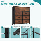 Versatile 9-Drawer Fabric Storage Dresser Chest for Home Organization