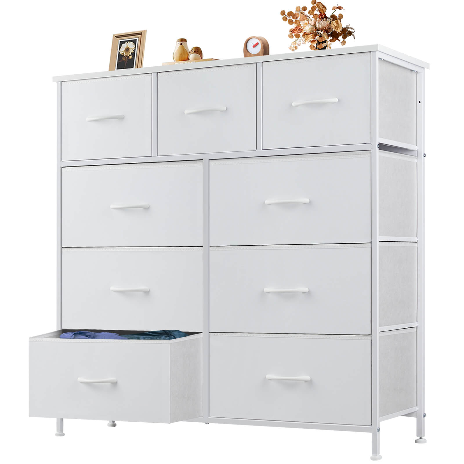 Versatile 9-Drawer Fabric Storage Dresser Chest for Home Organization