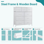 Versatile 9-Drawer Fabric Storage Dresser Chest for Home Organization