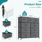 Versatile 9-Drawer Fabric Storage Dresser Chest for Home Organization