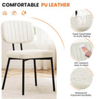 Modern Faux Leather Dining Room Chairs Set, Ergonomic Mid-Century Kitchen Accent Seating
