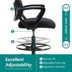 Ergonomic Tall Drafting Office Chair with Adjustable Footrest and Lumbar Support