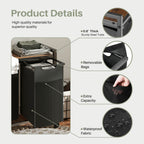 Durable Iron Frame Laundry Hamper with Detachable Bags & Storage Shelf, Rolling Design