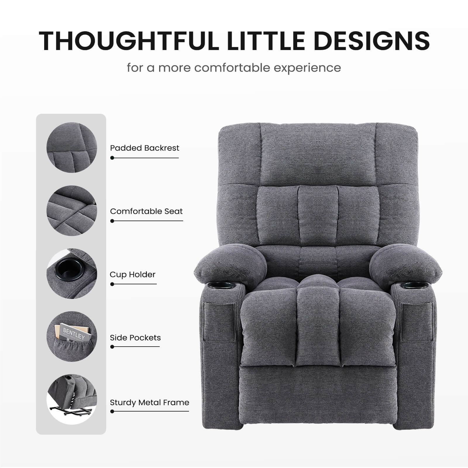 Electric Power Lift Massage Recliner Chair for Seniors, Plush Comfort, Heat