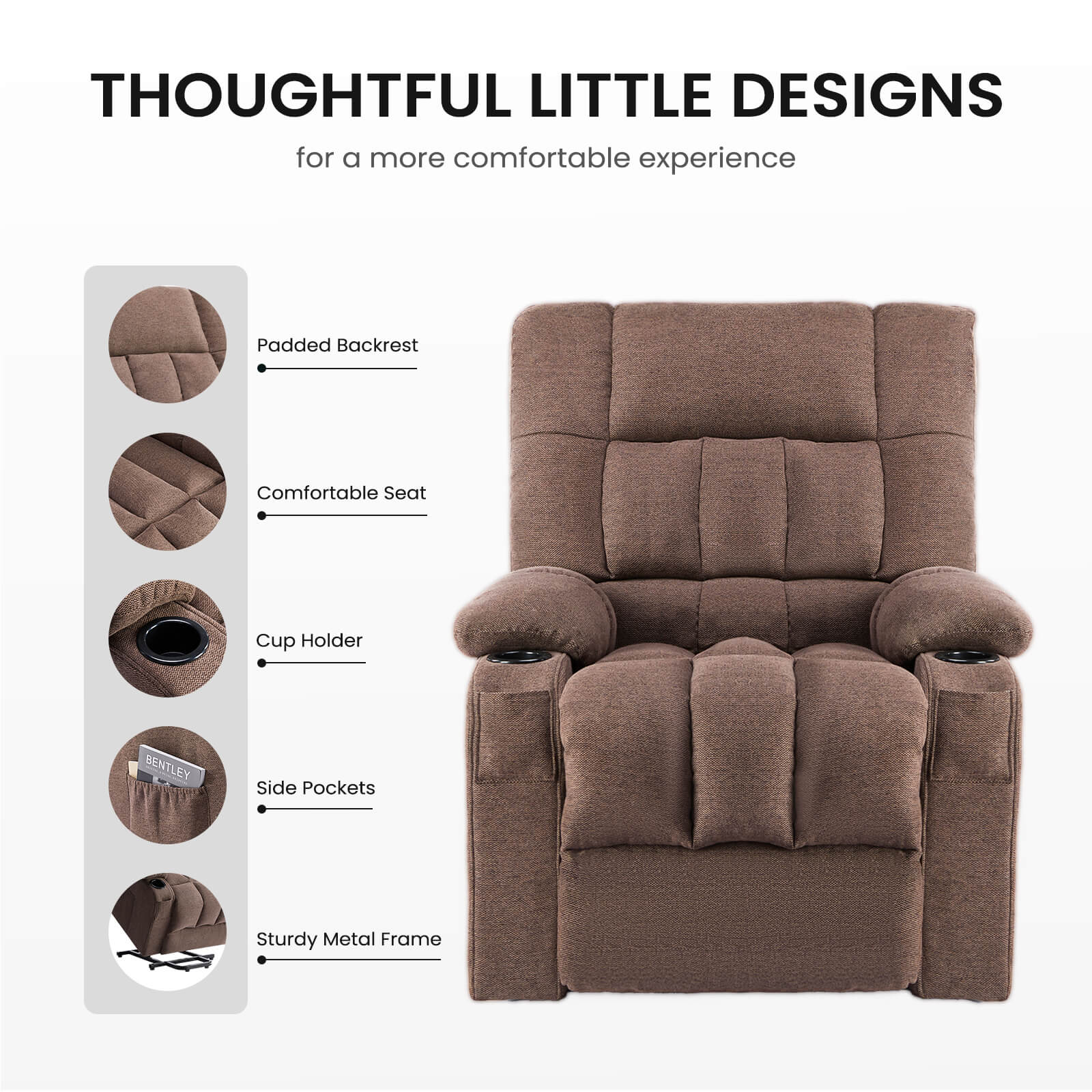Electric Power Lift Massage Recliner Chair for Seniors, Plush Comfort, Heat