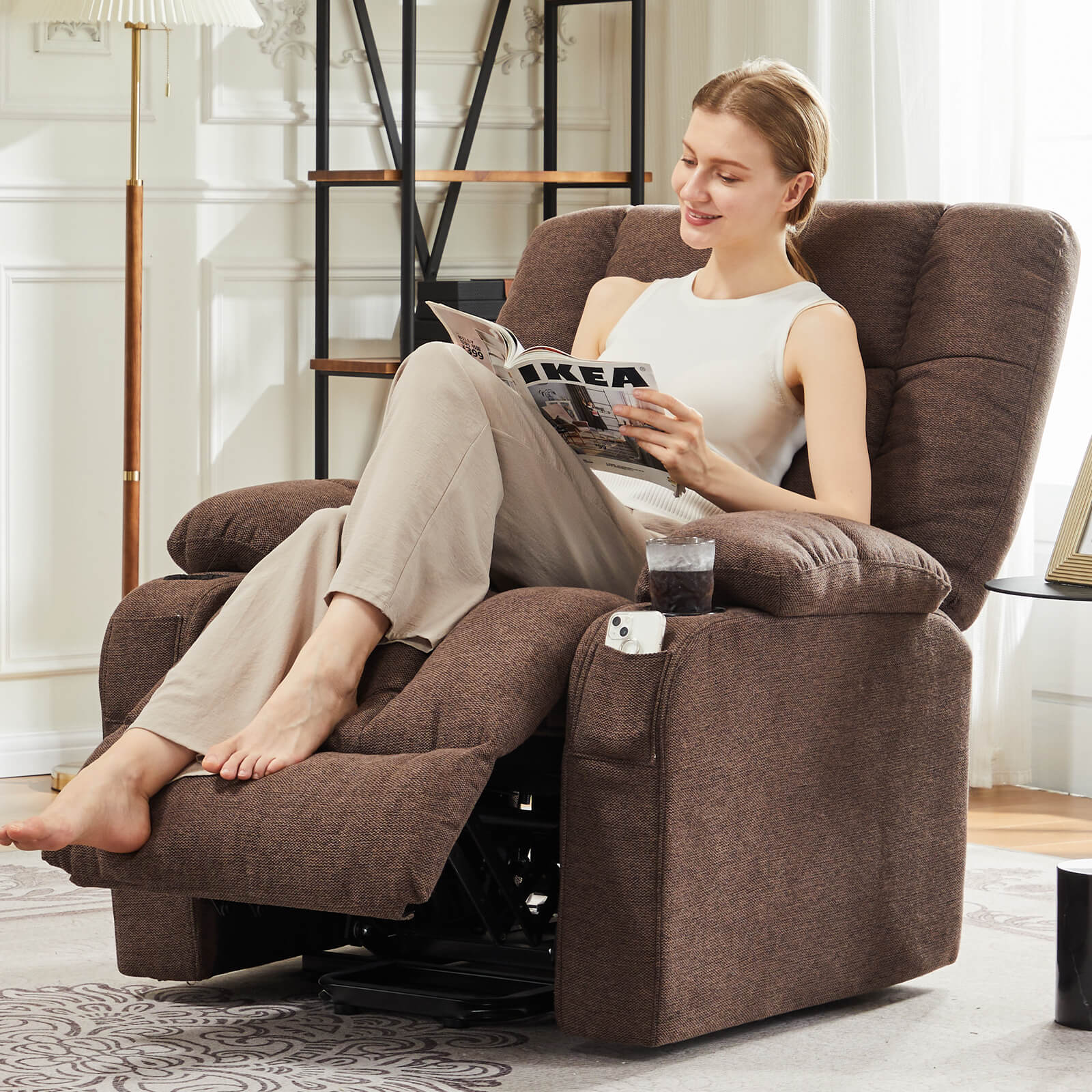 Electric Power Lift Massage Recliner Chair for Seniors, Plush Comfort, Heat