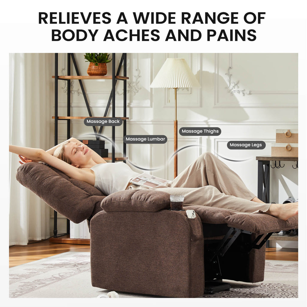 Electric Power Lift Massage Recliner Chair for Seniors, Plush Comfort, Heat