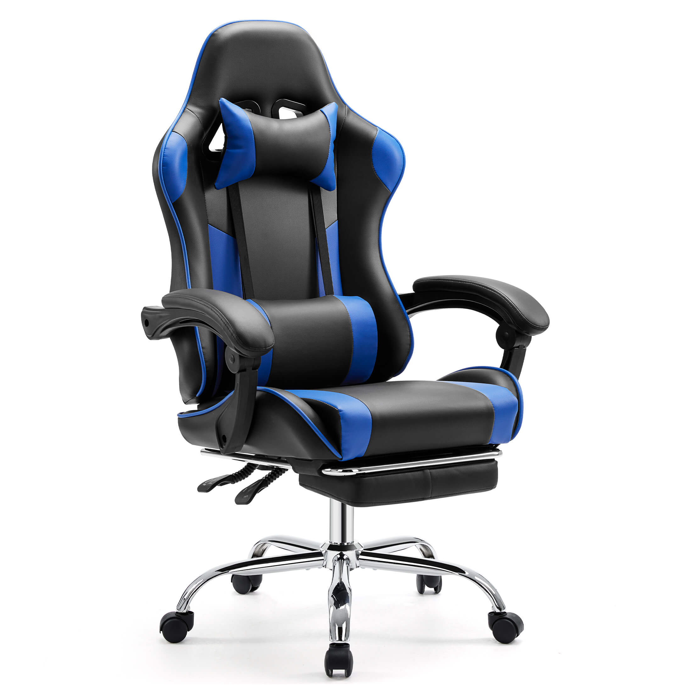 Ergonomic Gaming Chair with Footrest, Upholstered Armrests, and Lumbar Support
