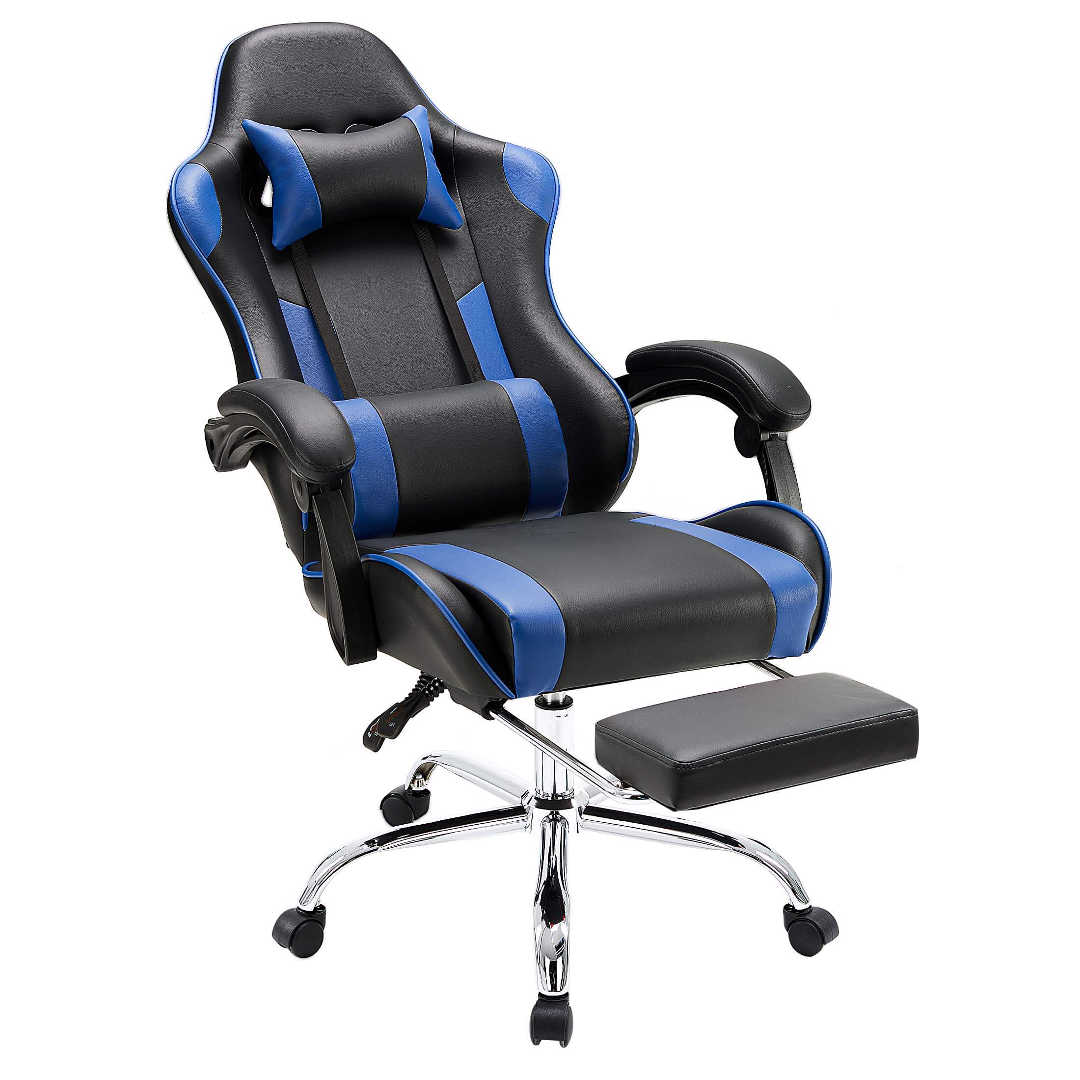 Ergonomic Gaming Chair with Footrest, Upholstered Armrests, and Lumbar Support