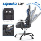 Ergonomic Gaming Chair with Footrest, Upholstered Armrests, and Lumbar Support