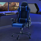 Ergonomic Gaming Chair with Footrest, Upholstered Armrests, and Lumbar Support