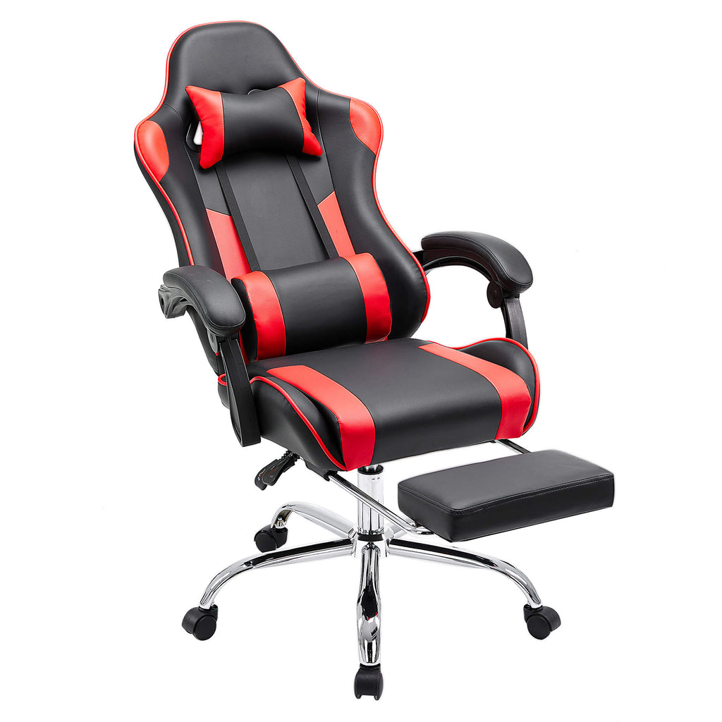 Ergonomic Gaming Chair with Footrest, Upholstered Armrests, and Lumbar Support