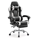 Ergonomic Gaming Chair with Footrest, Upholstered Armrests, and Lumbar Support