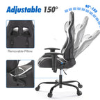 Ergonomic Gaming Chair with Footrest, Upholstered Armrests, and Lumbar Support