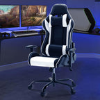 Ergonomic Gaming Chair with Footrest, Upholstered Armrests, and Lumbar Support