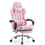 Ergonomic Gaming Chair with Footrest, Upholstered Armrests, and Lumbar Support