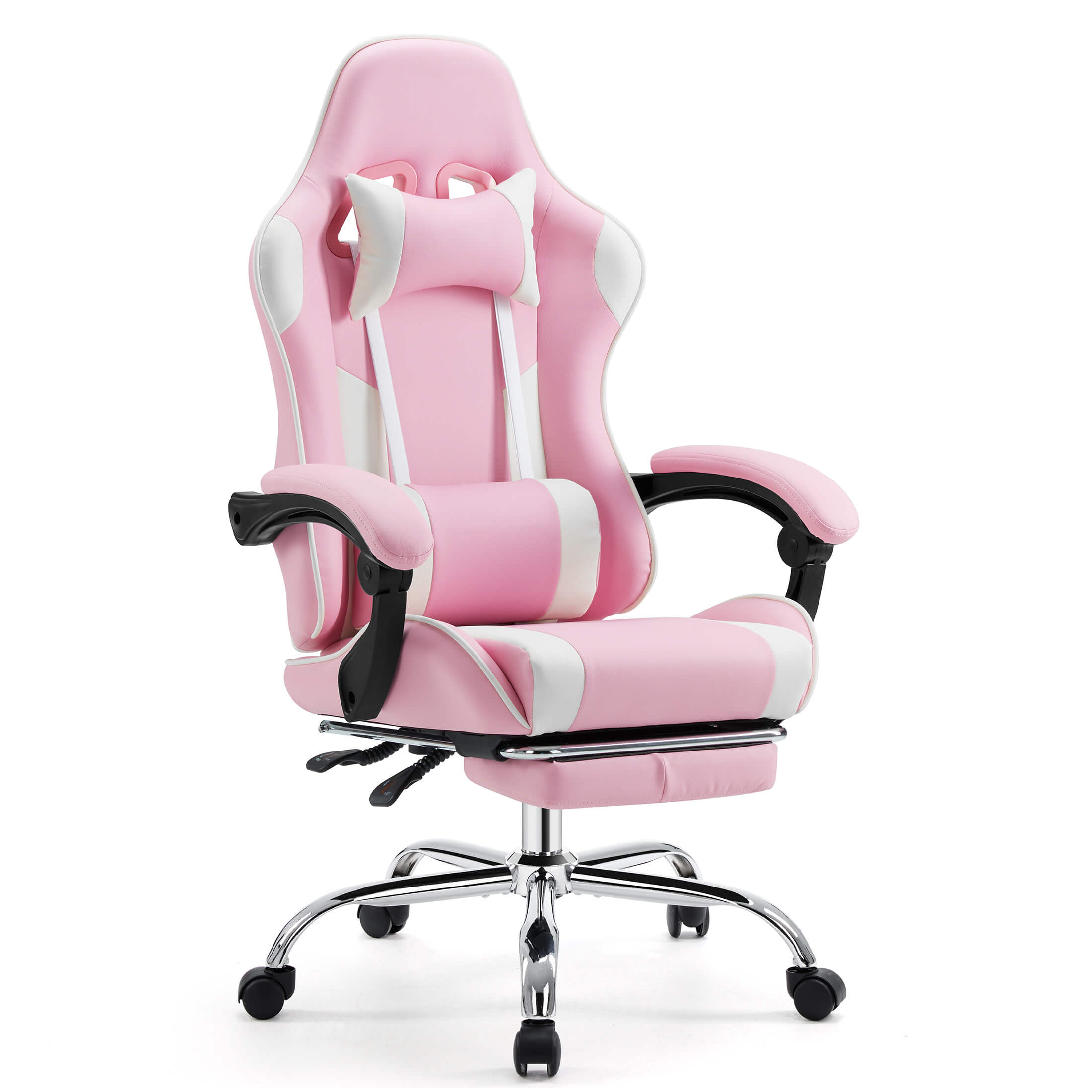 Ergonomic Gaming Chair with Footrest, Upholstered Armrests, and Lumbar Support