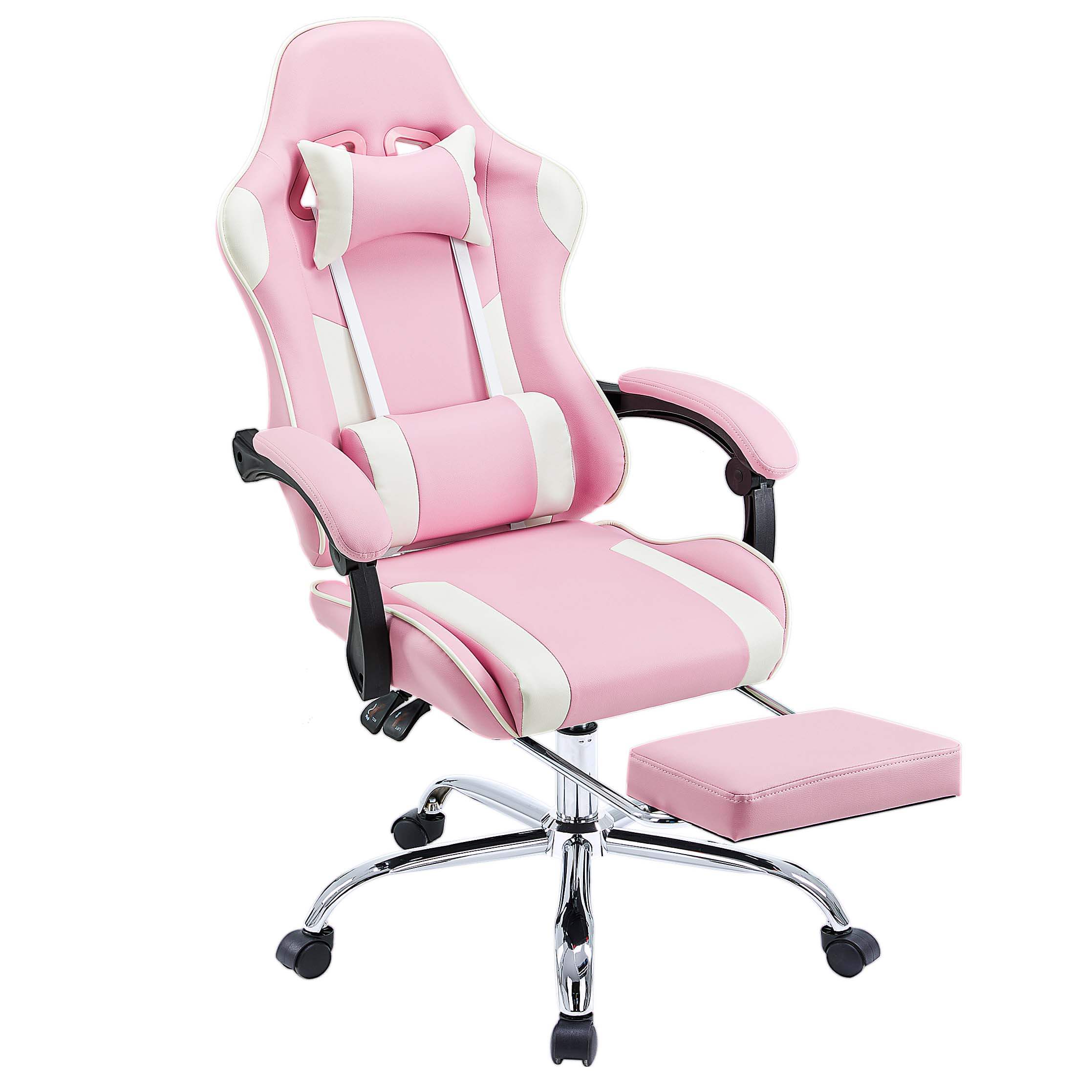 Ergonomic Gaming Chair with Footrest, Upholstered Armrests, and Lumbar Support
