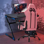 Ergonomic Gaming Chair with Footrest, Upholstered Armrests, and Lumbar Support