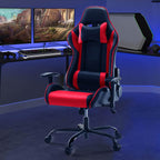 Ergonomic Gaming Chair with Footrest, Upholstered Armrests, and Lumbar Support