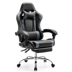 Ergonomic Gaming Chair with Footrest, Upholstered Armrests, and Lumbar Support