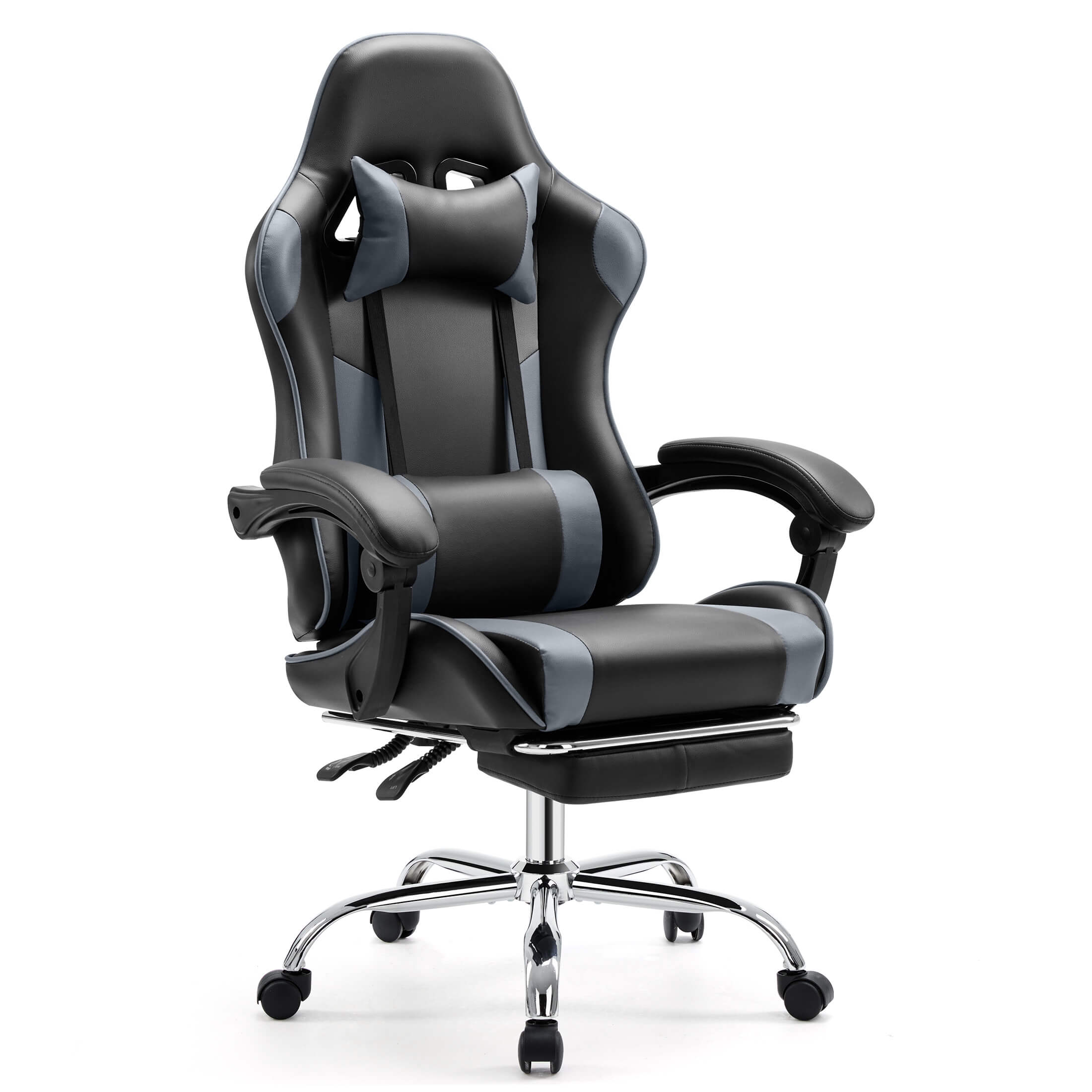 Ergonomic Gaming Chair with Footrest, Upholstered Armrests, and Lumbar Support